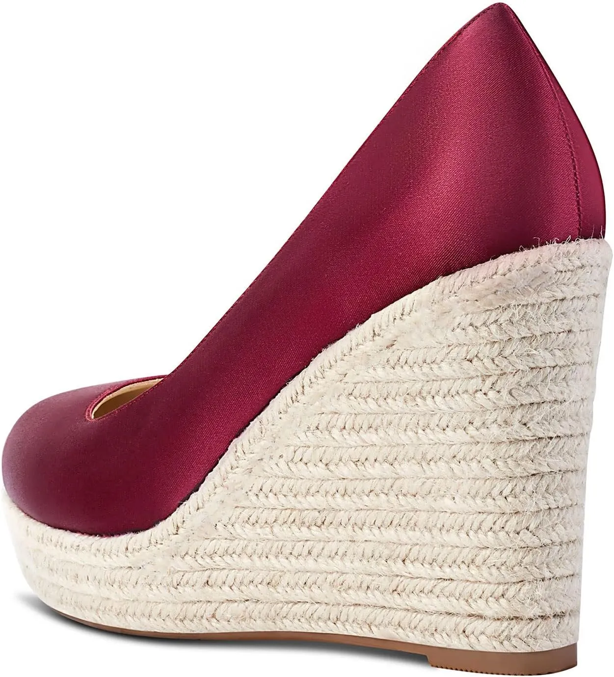 Aachcol Women Platform Wedge Pumps High Heel Close Round Toe Slip-on Dress Shoes Wedding Party 4 Inch