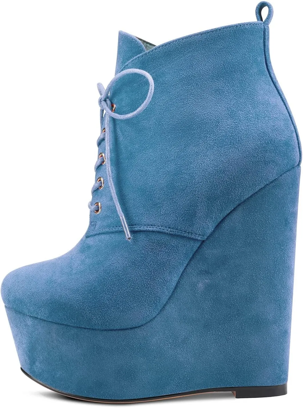Aachcol Women Wedge Ankle Boots Close Round Toe Platform Chunky Block Heel Cute Classic 6 Inch