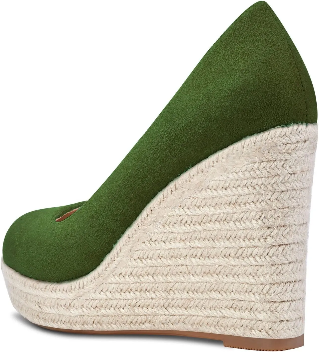Aachcol Women Wedge Pumps Braid Platform High Heel Close Round Toe Sandals Slip-on Dress Shoes Classic Wedding Party 4 Inche