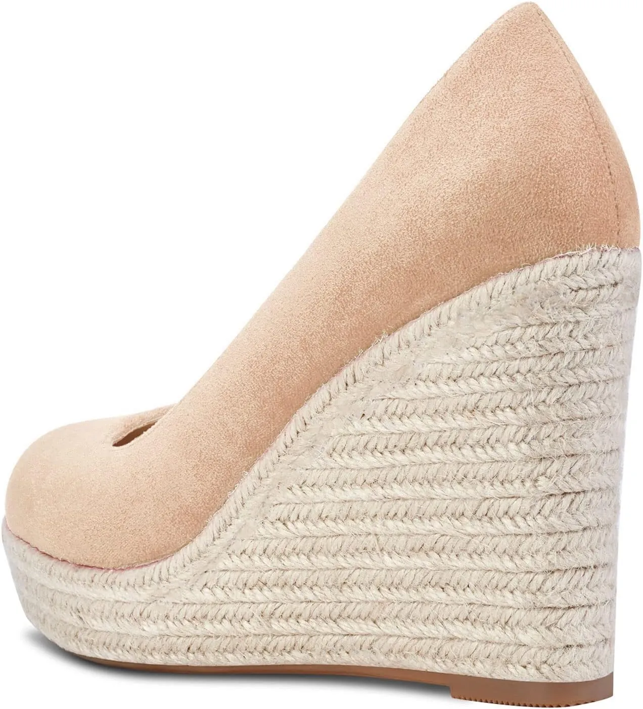 Aachcol Women Wedge Pumps Braid Platform High Heel Close Round Toe Sandals Slip-on Dress Shoes Classic Wedding Party 4 Inche