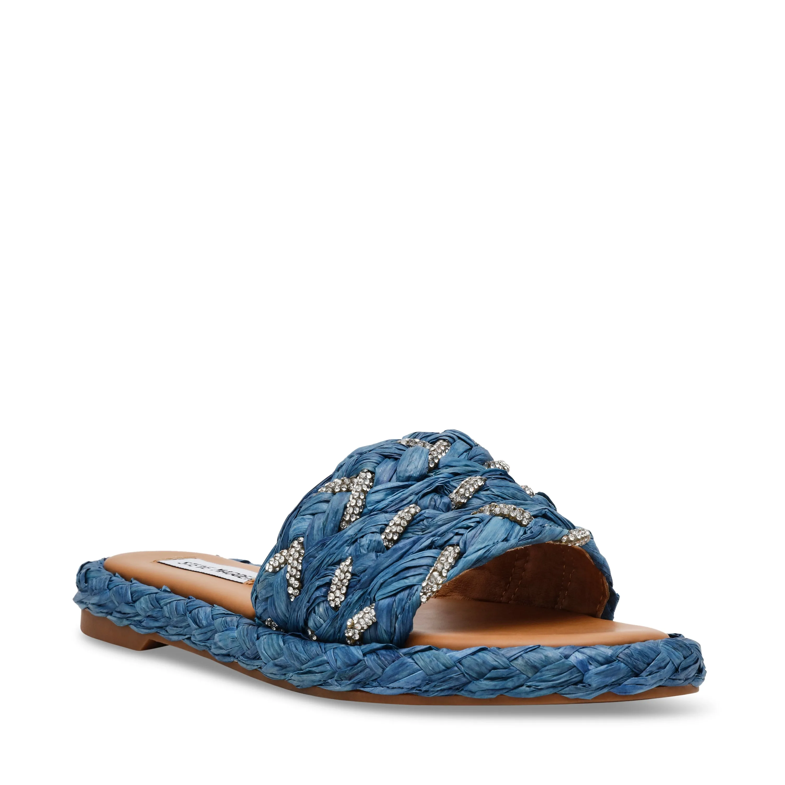 ADORER BLUE RAFFIA SANDALS