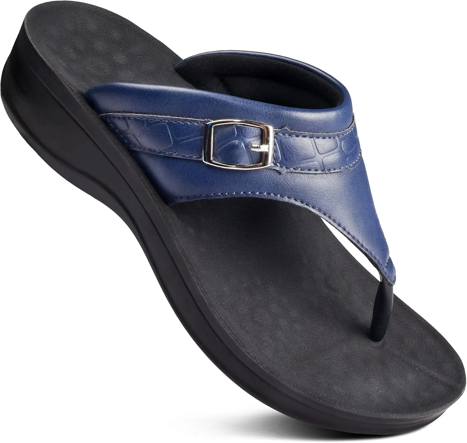 AEROTHOTIC Comfortable Orthopedic Arch Support Flip Flops and Sandals for Women (Mirage Blue, Size 6)