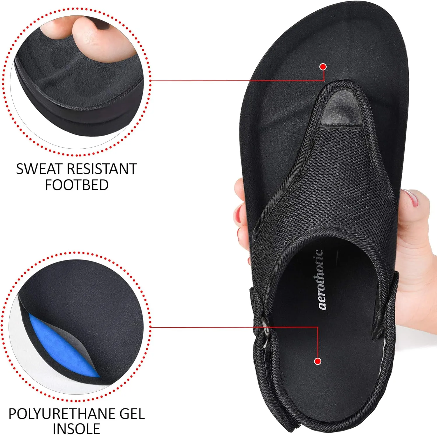 AEROTHOTIC Women's Enhalus Arch Support Thong Sandals