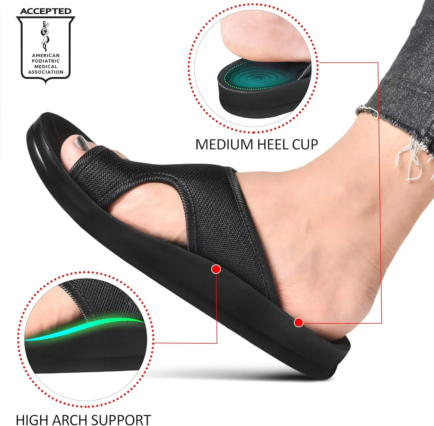 AEROTHOTIC Women's Enhalus Arch Support Thong Sandals