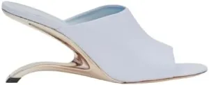 Alexander McQueen Arc Calfskin Wedge Mules Sandals 38