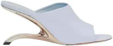 Alexander McQueen Arc Calfskin Wedge Mules Sandals 38