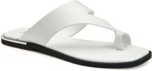 Alfani Womens Freddee Leather Toe-Ring Thong Sandals White 7 Medium (B,M)