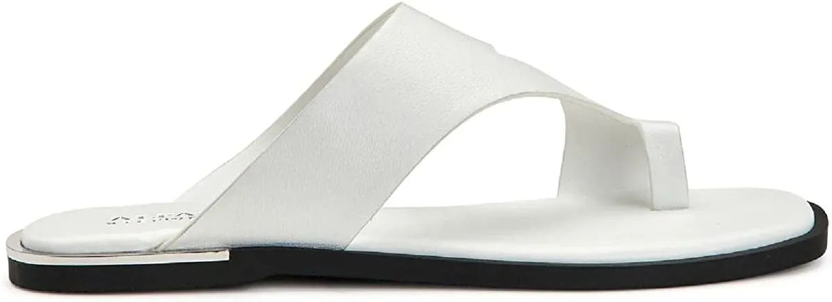 Alfani Womens Freddee Leather Toe-Ring Thong Sandals White 7 Medium (B,M)