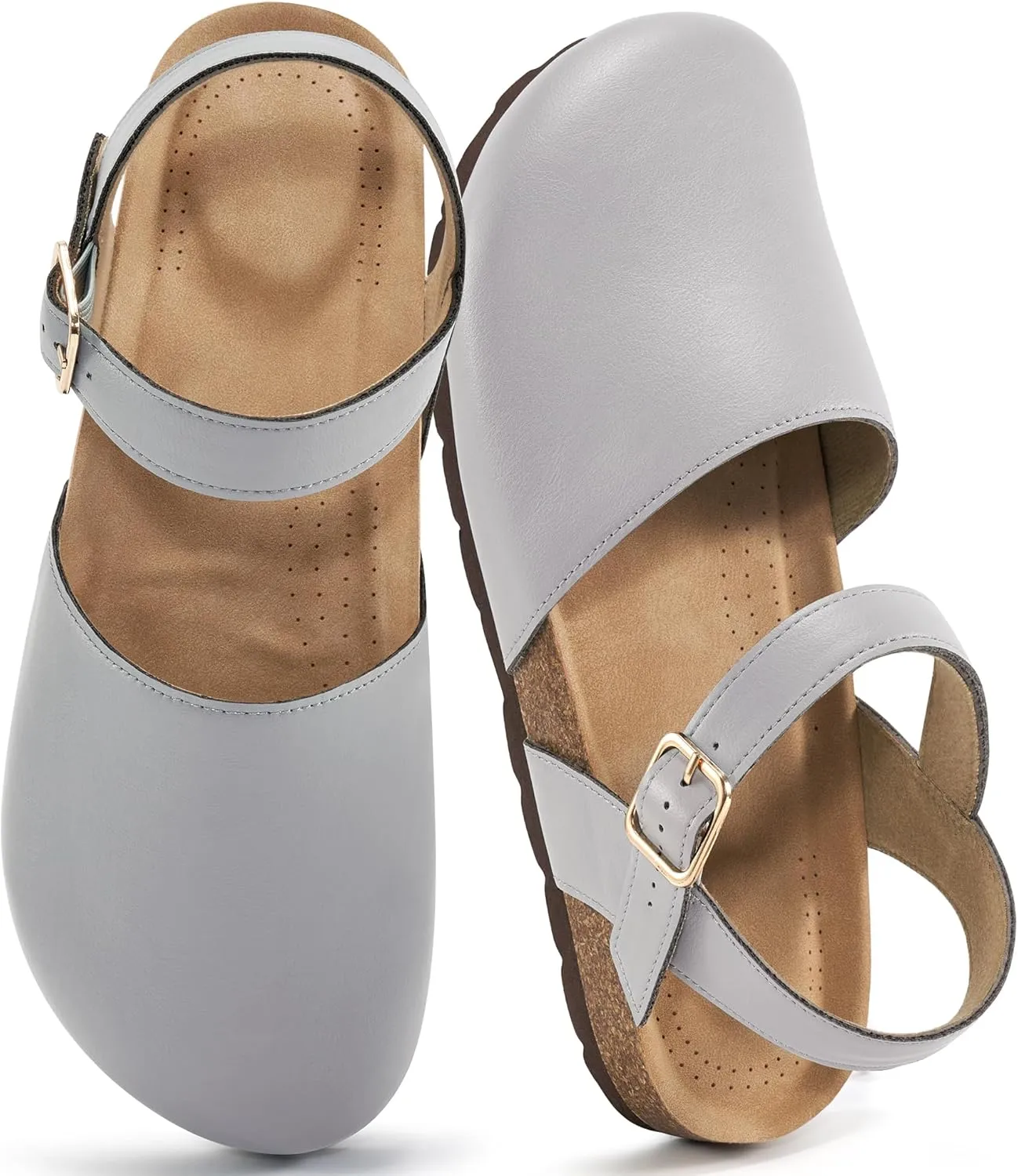 Alicegana Closed Toe Sandals for Women – Arch Support Dressy Flat Sandals Comfortable Summer Shoes 2025