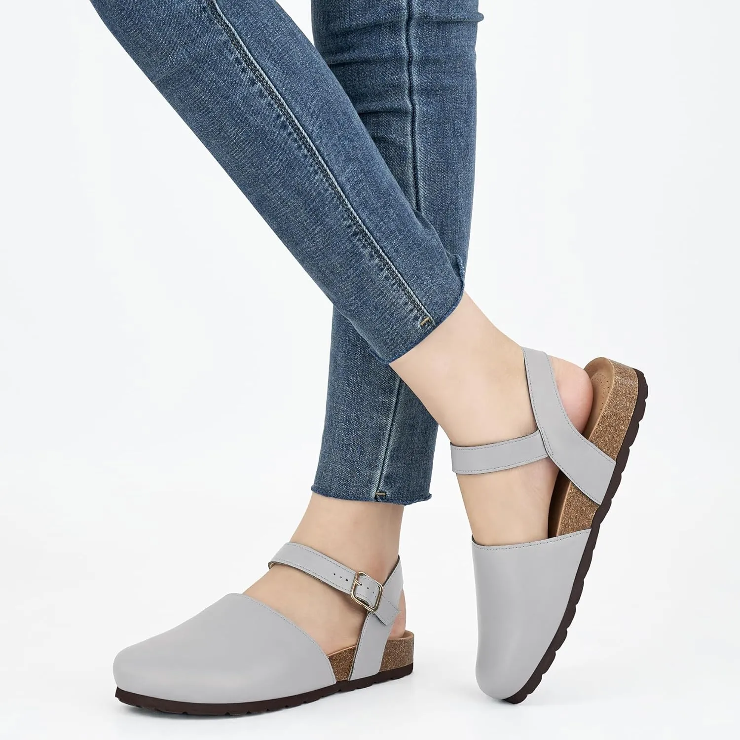Alicegana Closed Toe Sandals for Women – Arch Support Dressy Flat Sandals Comfortable Summer Shoes 2025