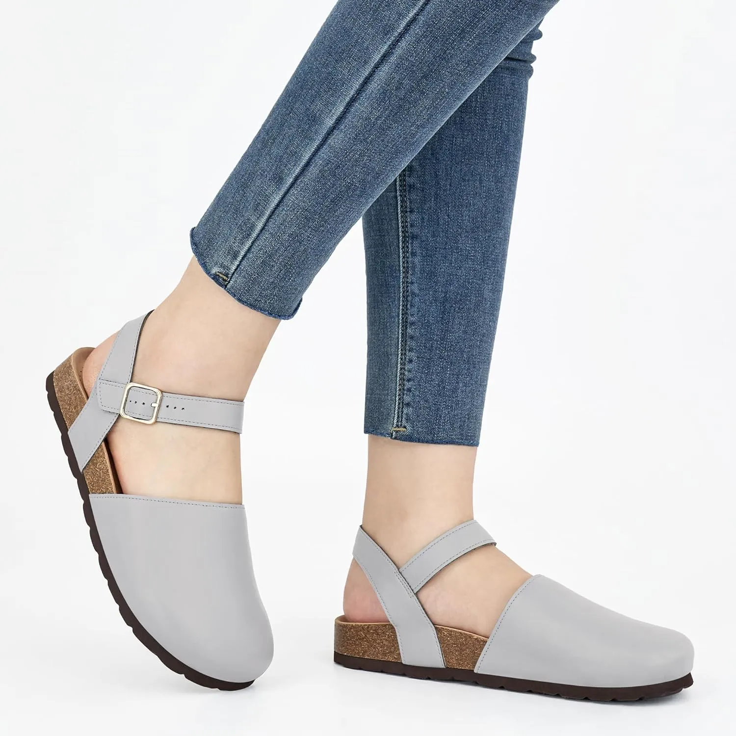 Alicegana Closed Toe Sandals for Women – Arch Support Dressy Flat Sandals Comfortable Summer Shoes 2025