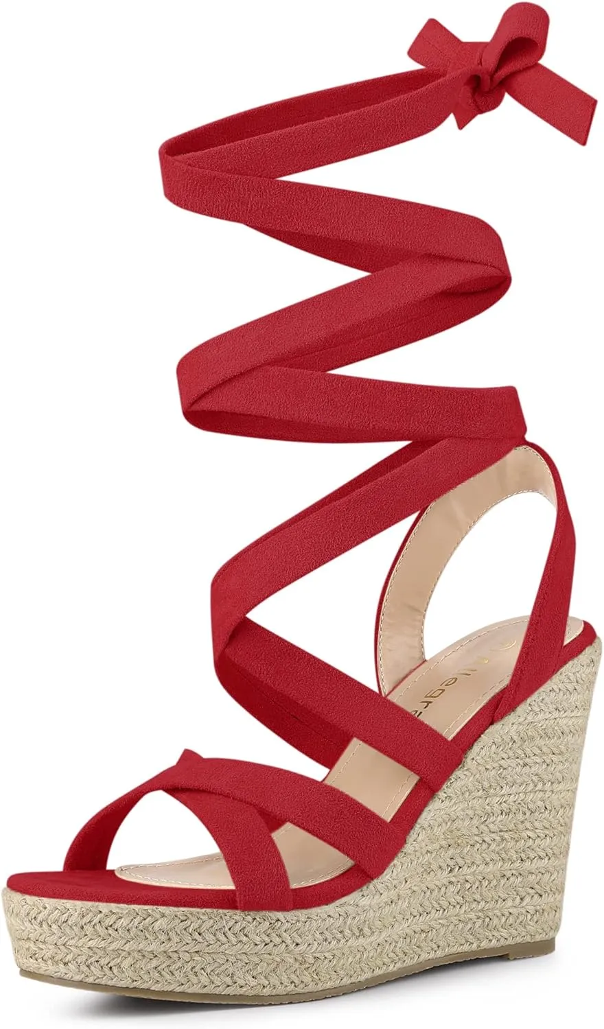 Allegra K Women's Espadrilles Platform Heels Lace Up Wedge Sandals