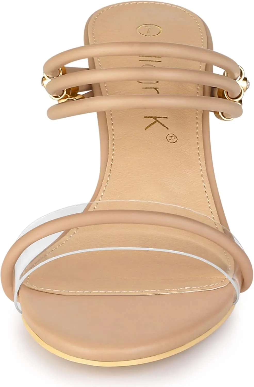 Allegra K Women's Low Wedges Clear Heel Sandals