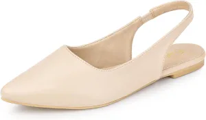 Allegra K Women's Pointed Toe Pumps Slingback Flat Pumps