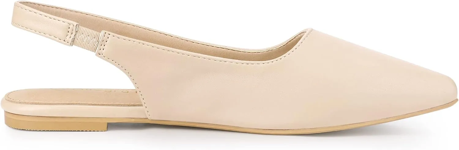 Allegra K Women's Pointed Toe Pumps Slingback Flat Pumps