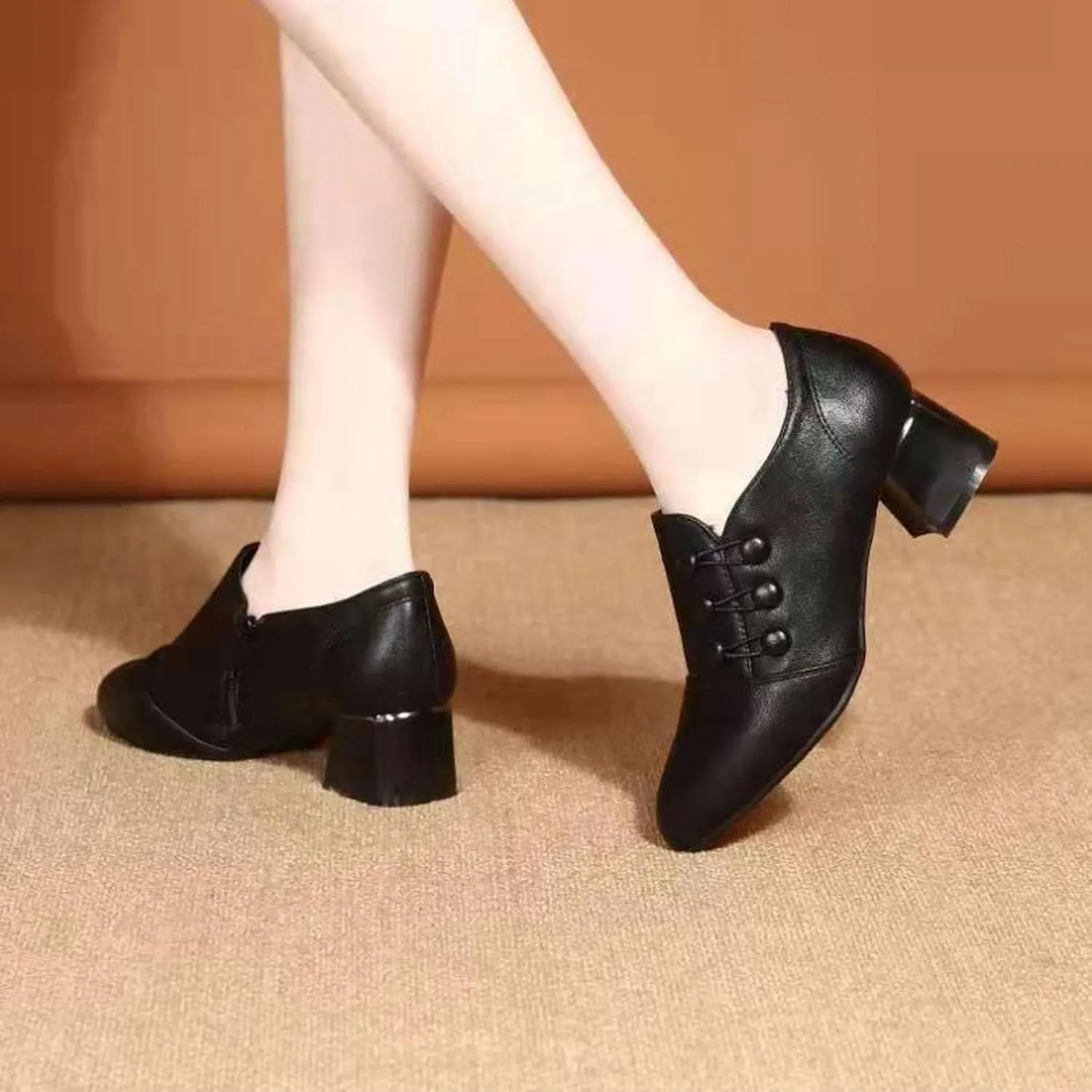 AMDBEL Womens Boots Ankle, Women's Ankle Boots Low Chunky Low Heel Comfortable Round Toe Short Boots Winter Shoes