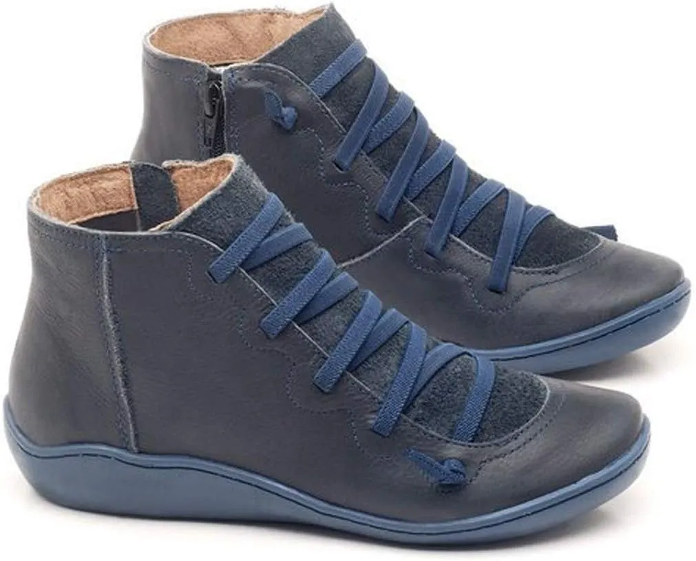 Ankle Boots for Women Arch Support Womens Low Heel Fashion Lace Up Zipper Booties Cowboy Cowgirl Walking Short Bootie