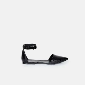 Ankle Strap Flat - Dark Grey
