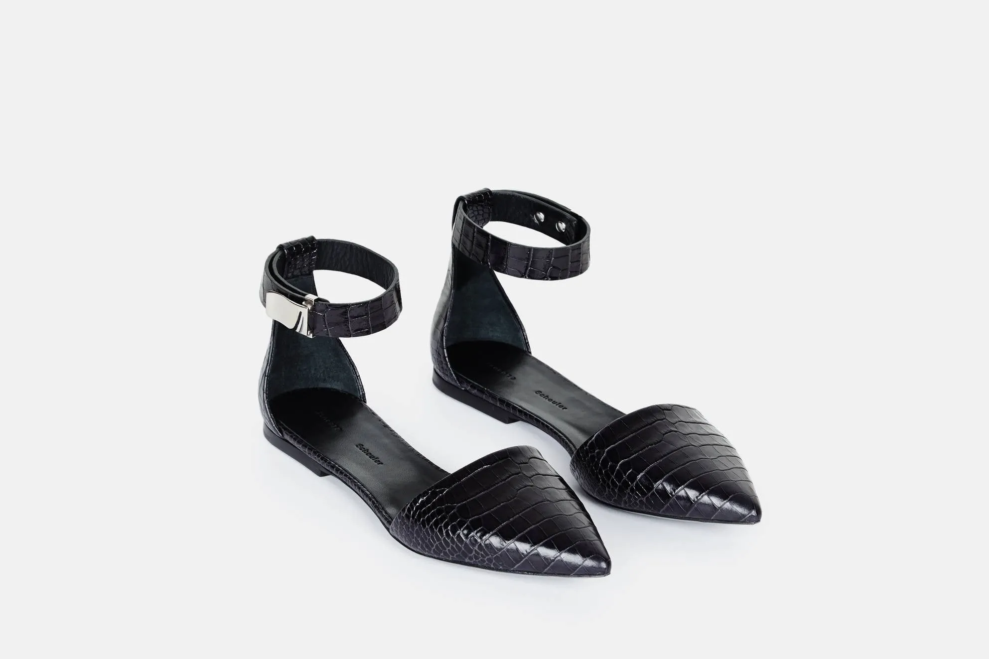 Ankle Strap Flat - Dark Grey