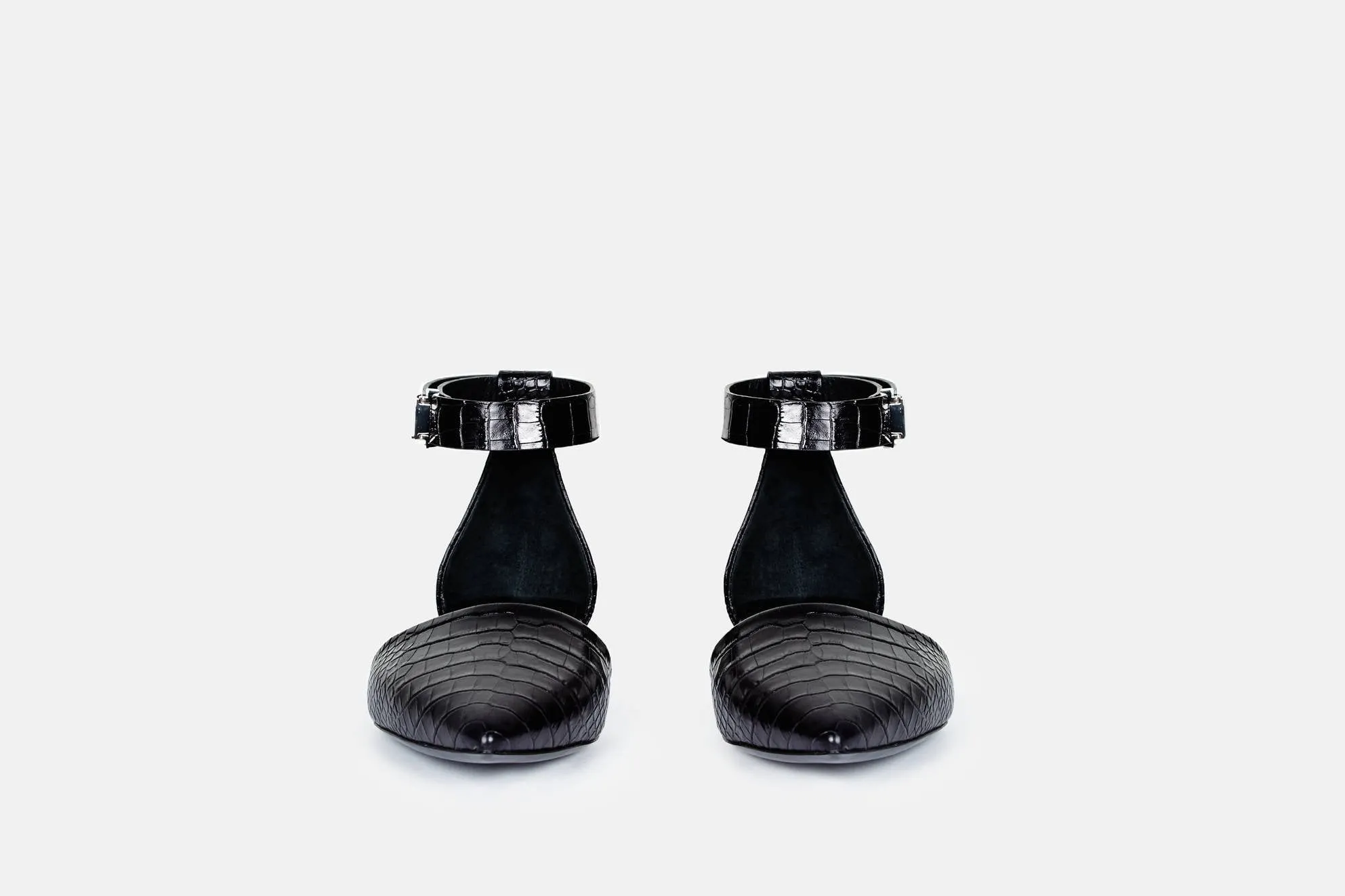 Ankle Strap Flat - Dark Grey