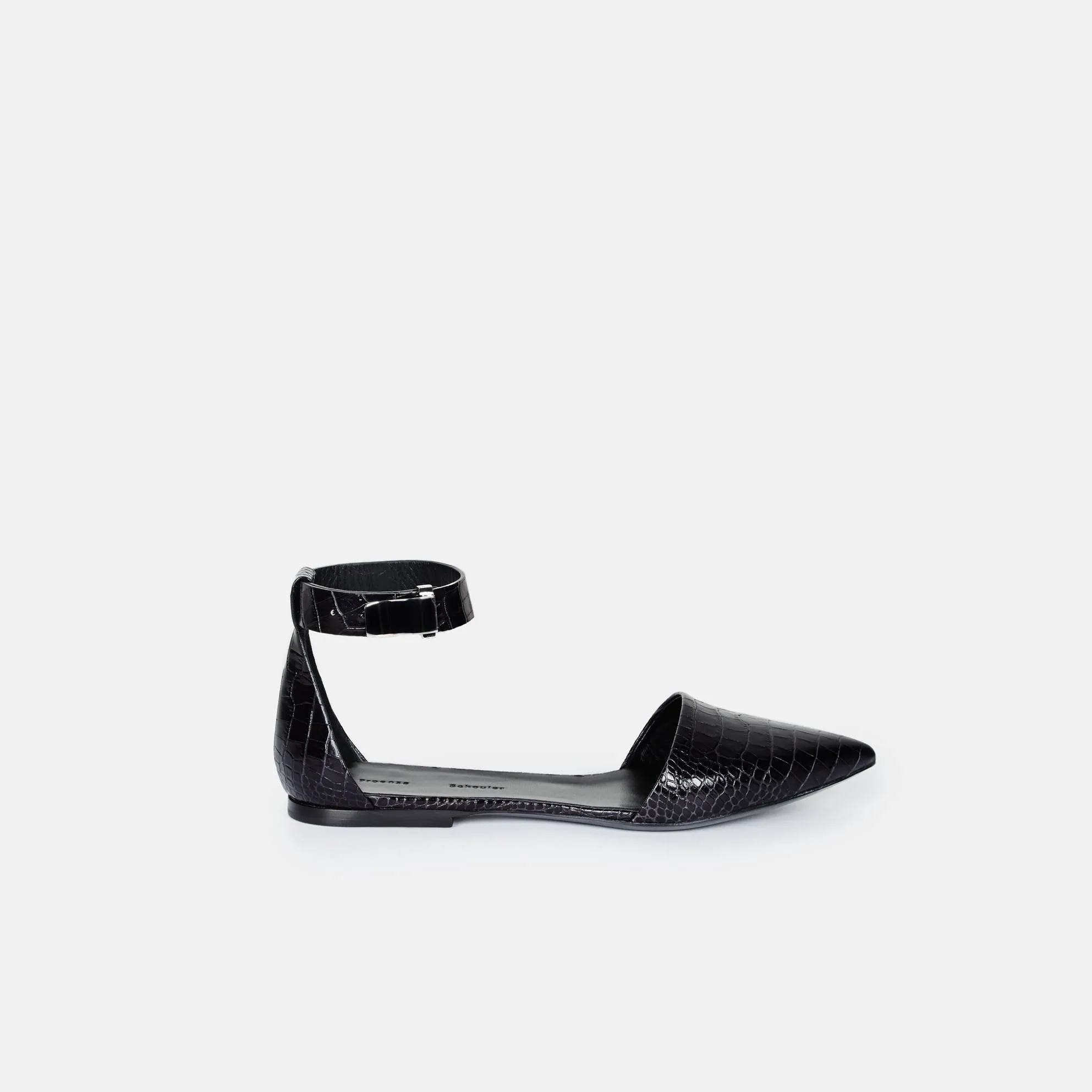 Ankle Strap Flat - Dark Grey