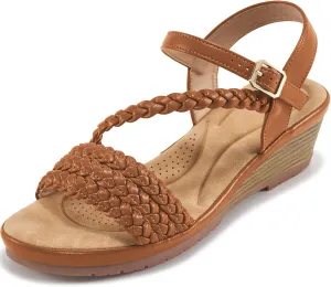Aomigoct Wedge Sandals for Women Dressy: Comfortable Strappy Womens Platform Sandals - Casual Summer Wedding Walking Shoes