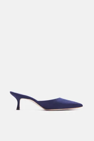 Arriga Pointy Toe Mule - Navy Linen