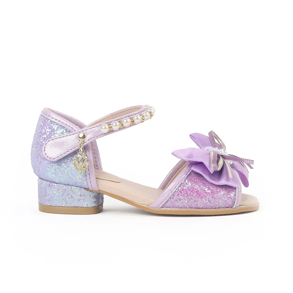 Baby's Breath Luna Open-Toe Kids Dress Shoes (Lavendar)