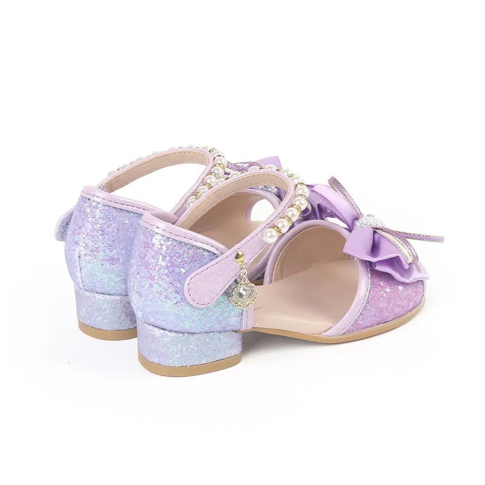 Baby's Breath Luna Open-Toe Kids Dress Shoes (Lavendar)