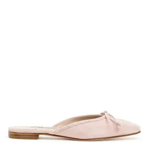 Ballerimu dusty pink suede flat mules