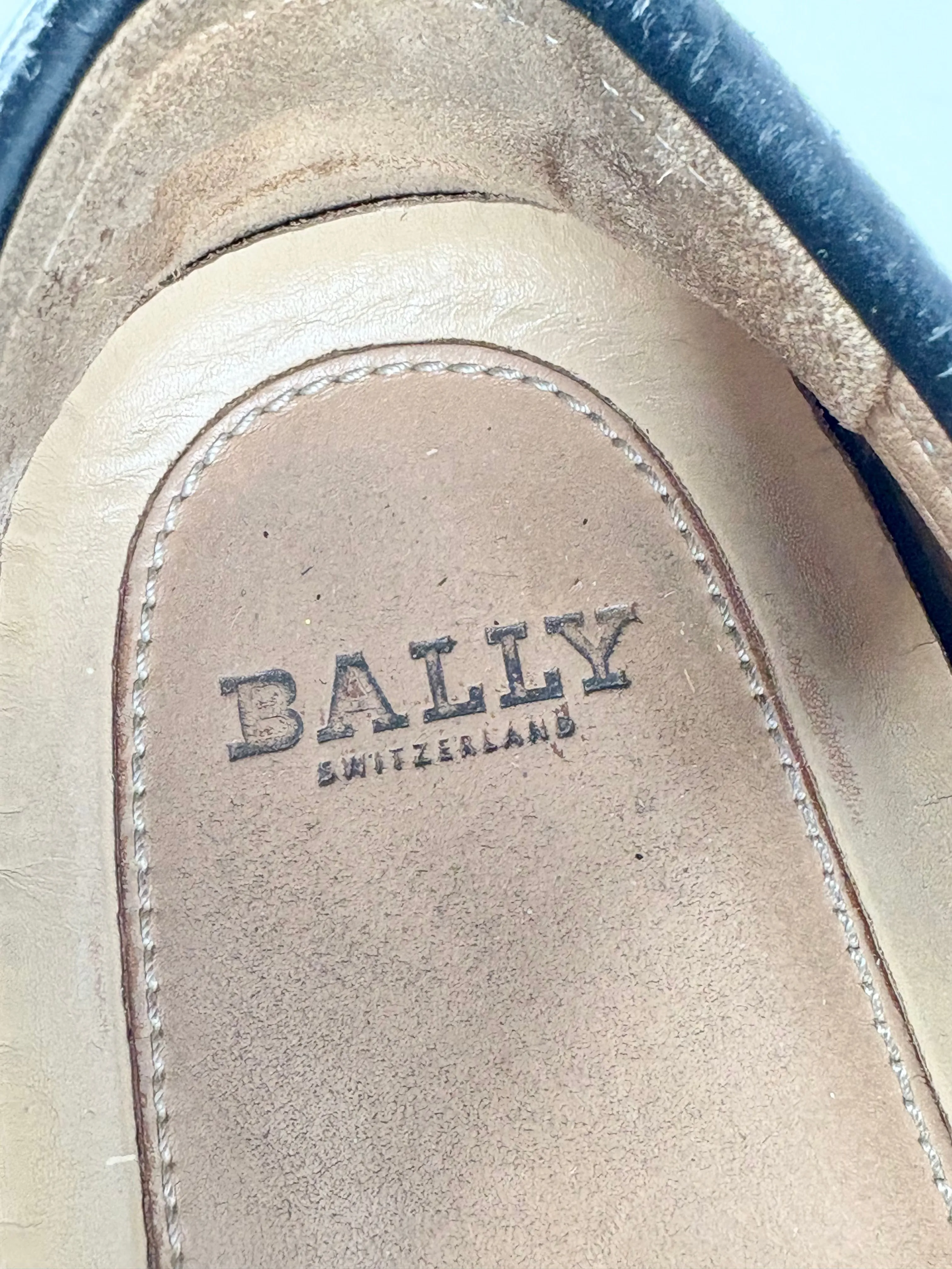 Bally Black Grained Leather 'Trupo' Loafers - 10.5
