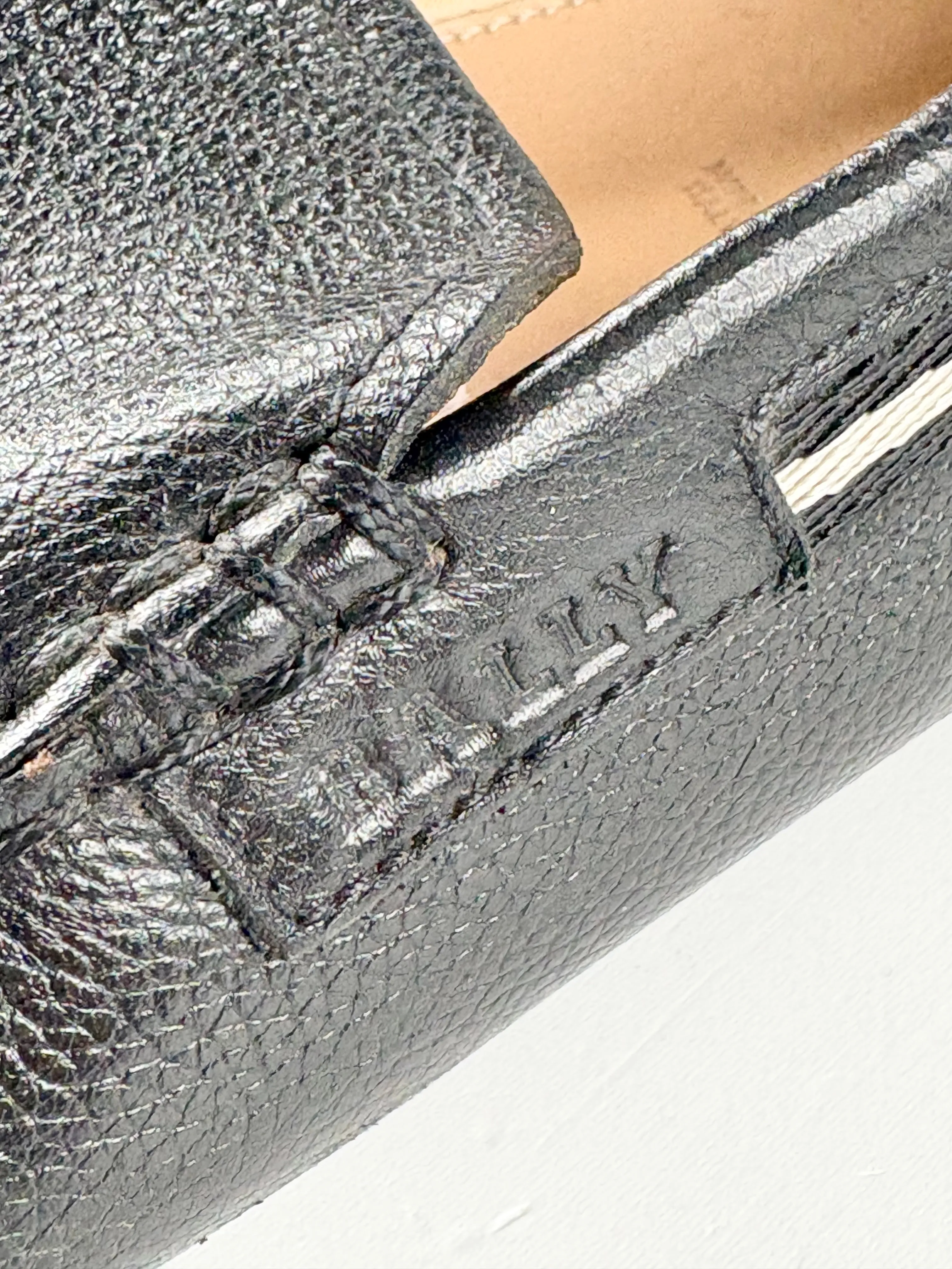 Bally Black Grained Leather 'Trupo' Loafers - 10.5