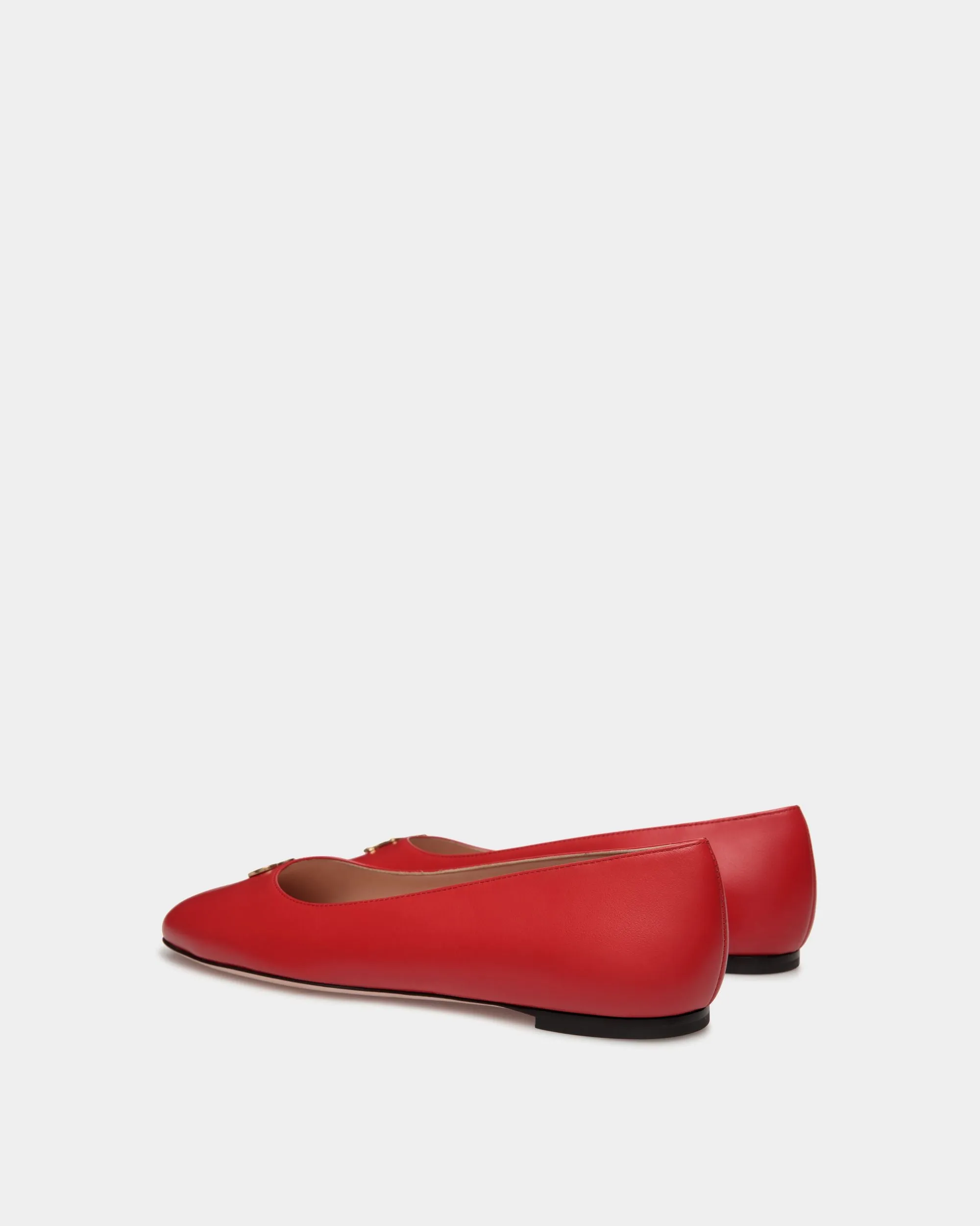 Ballyrina Mary-Jane Flat In Red Leather