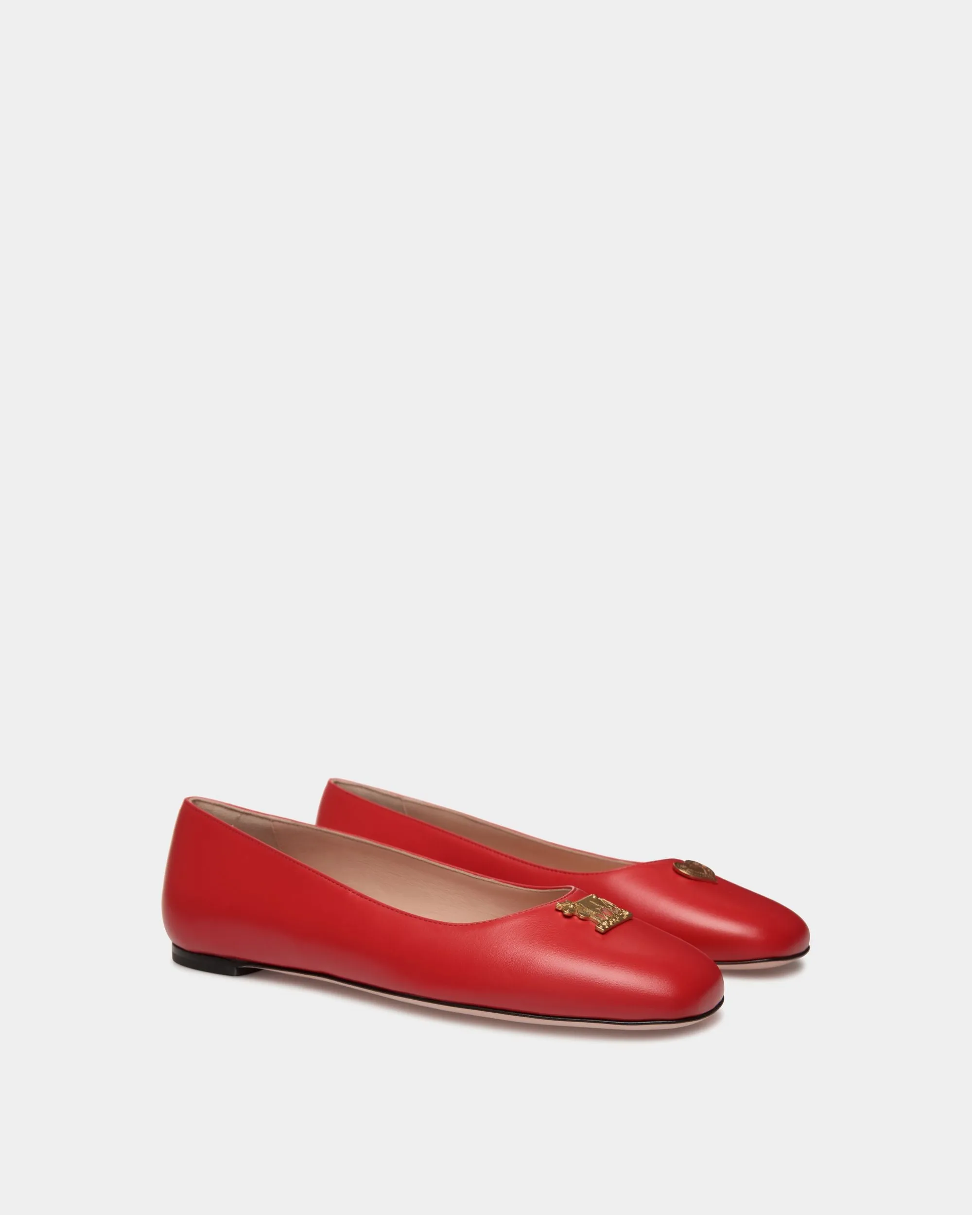 Ballyrina Mary-Jane Flat In Red Leather