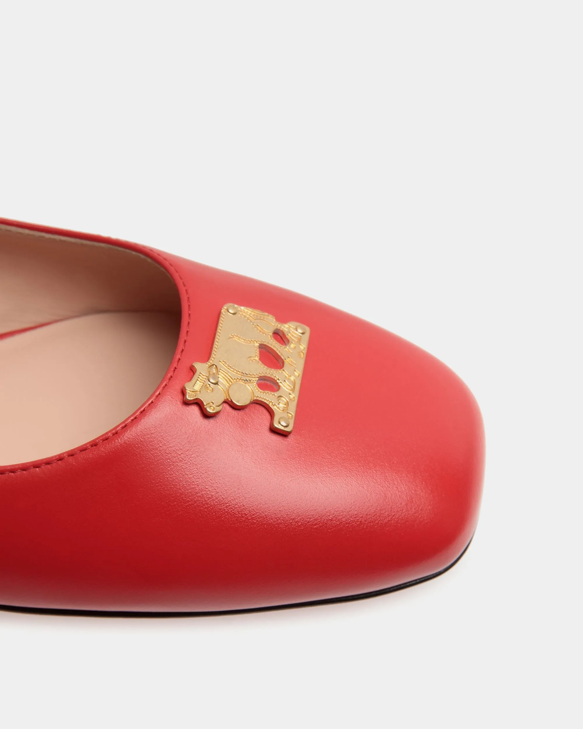 Ballyrina Mary-Jane Flat In Red Leather