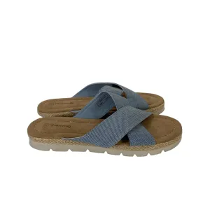 Bearpaw Women's Blue Espadrille Slide Sandals - 10