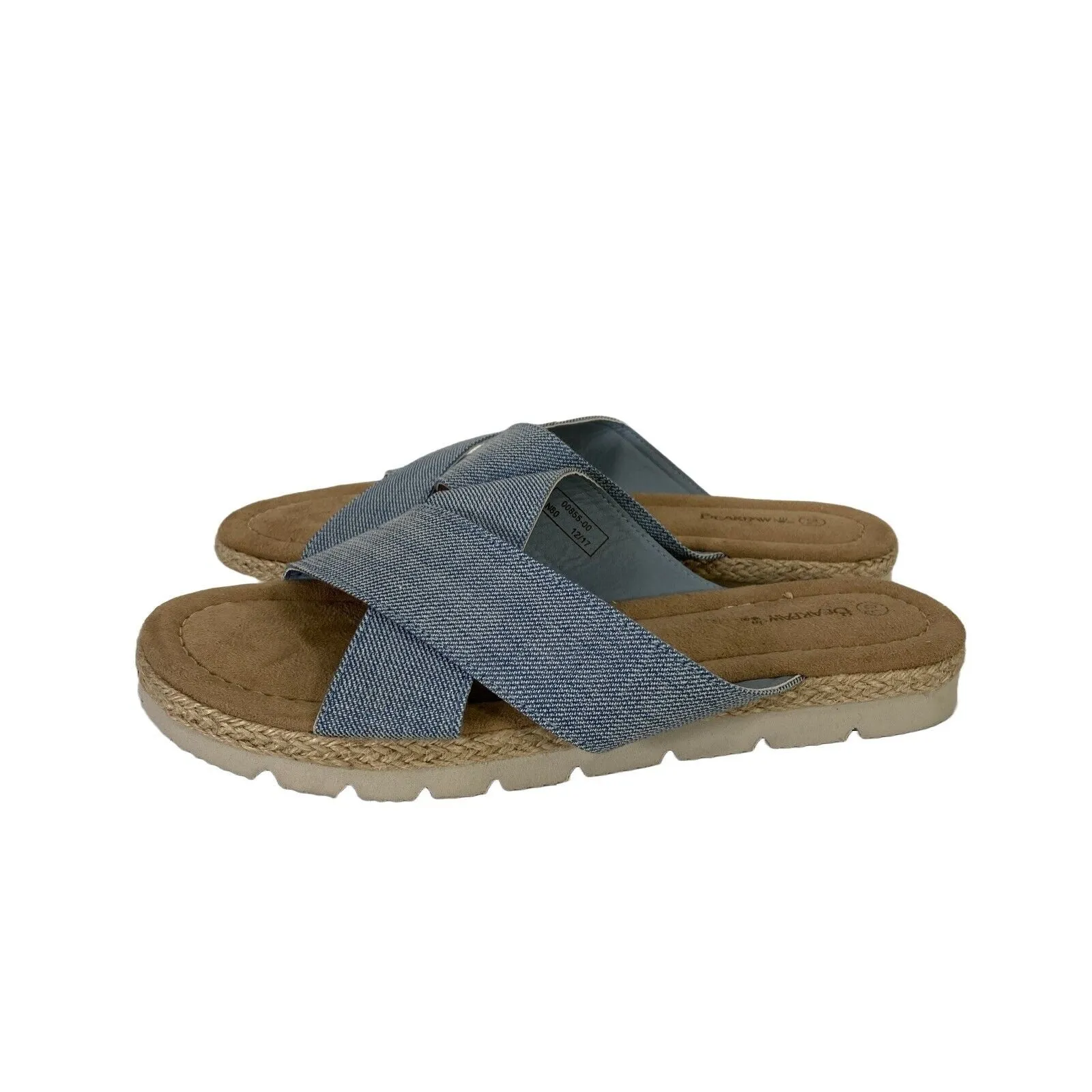 Bearpaw Women's Blue Espadrille Slide Sandals - 10