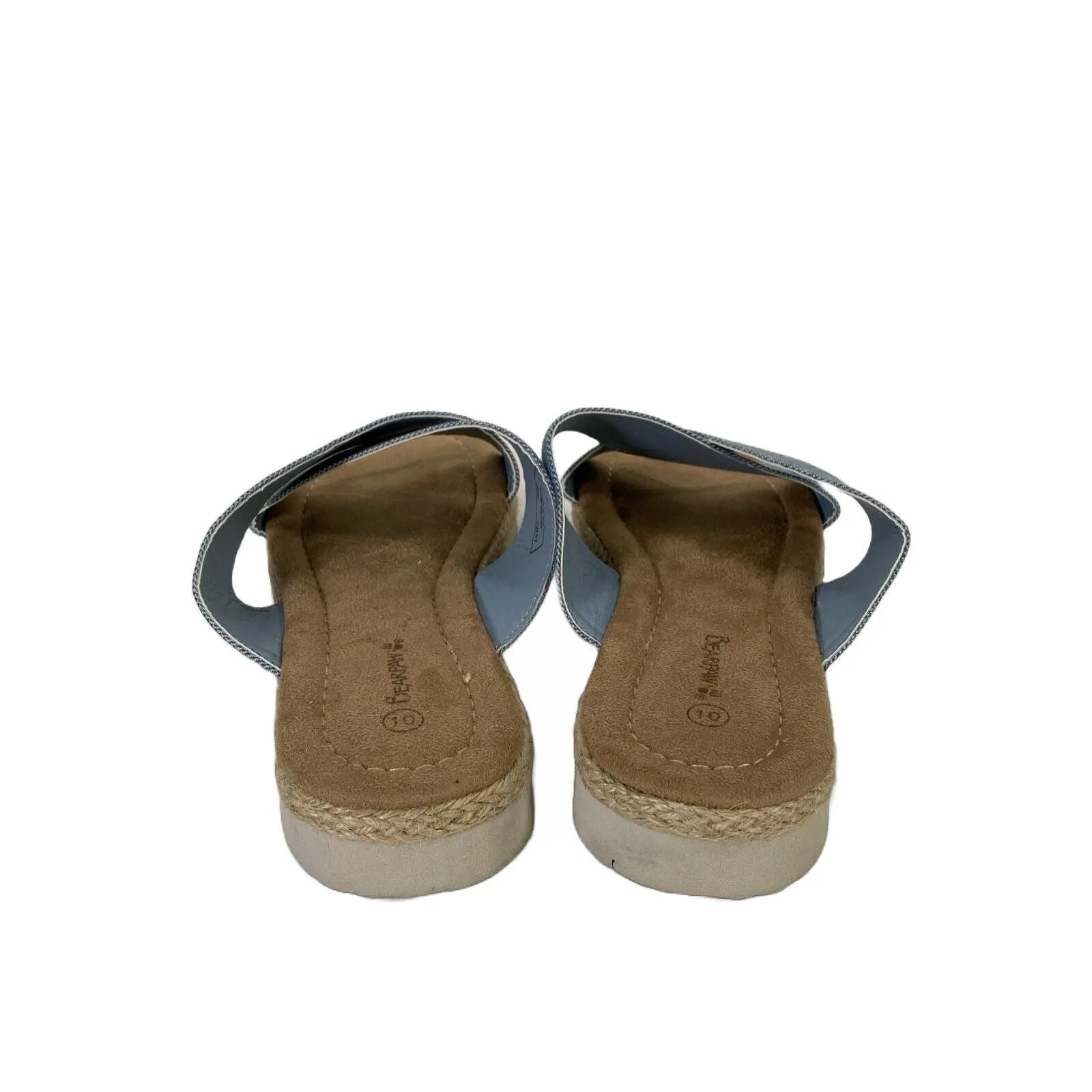 Bearpaw Women's Blue Espadrille Slide Sandals - 10
