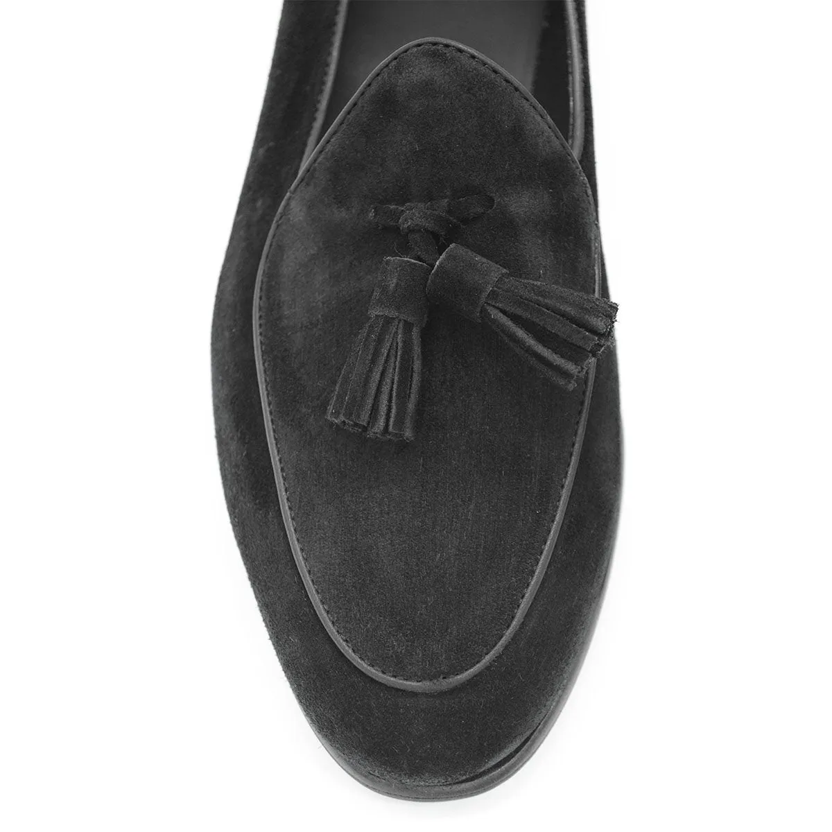 Berwick 1707 Tassel Belgian Loafer (4951) Black Suede