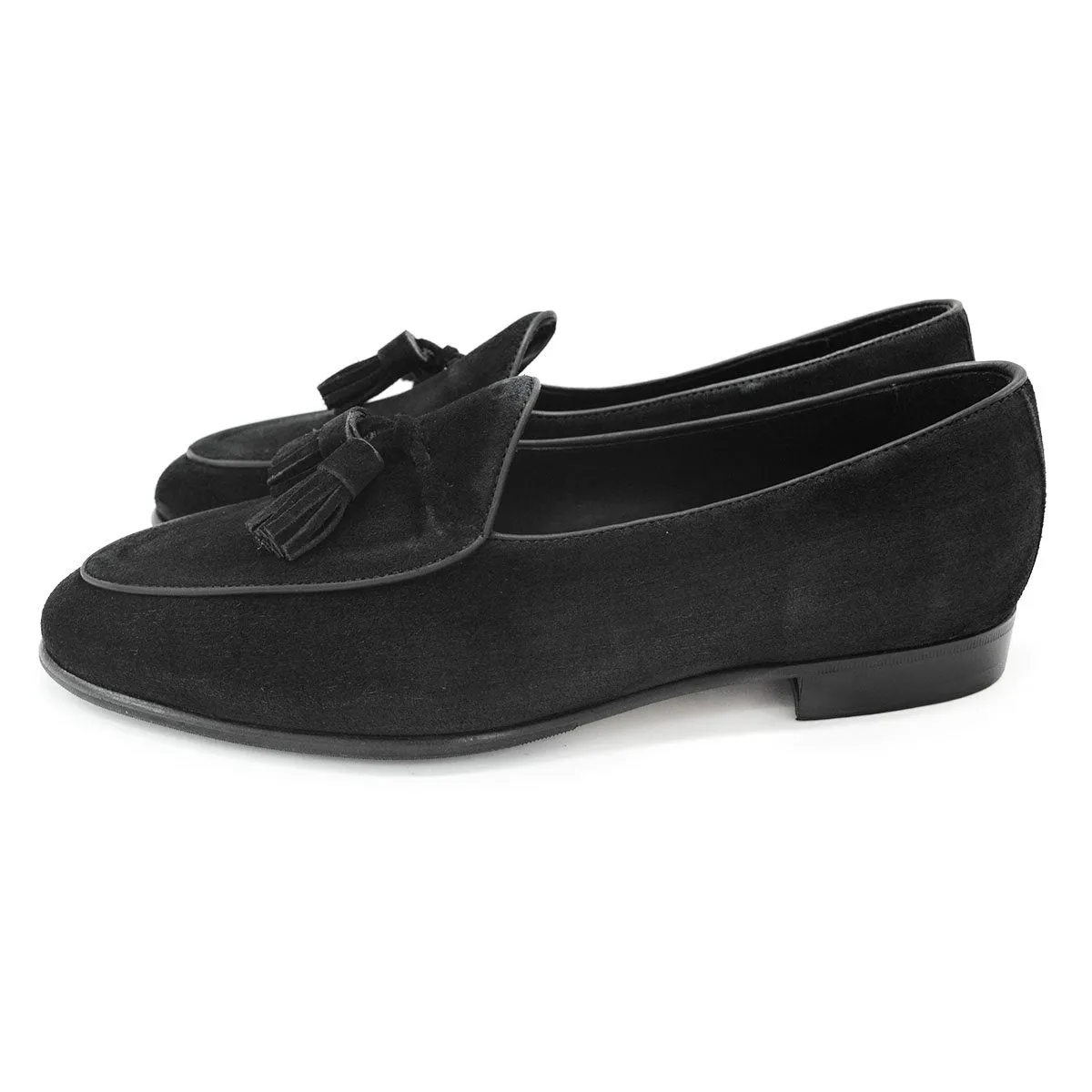 Berwick 1707 Tassel Belgian Loafer (4951) Black Suede