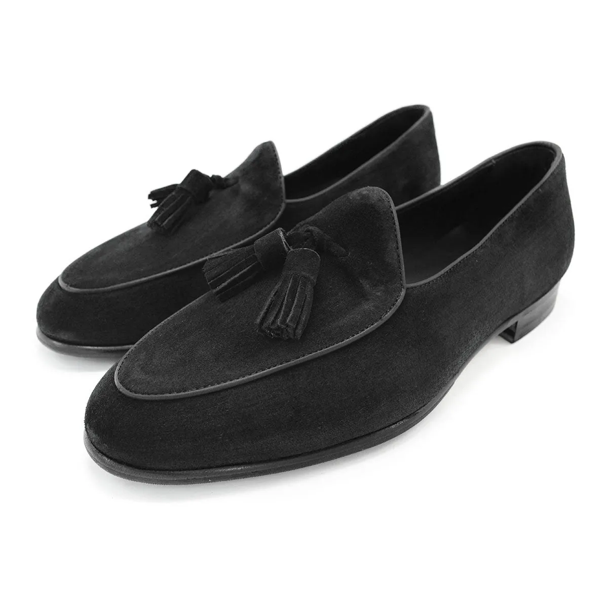 Berwick 1707 Tassel Belgian Loafer (4951) Black Suede