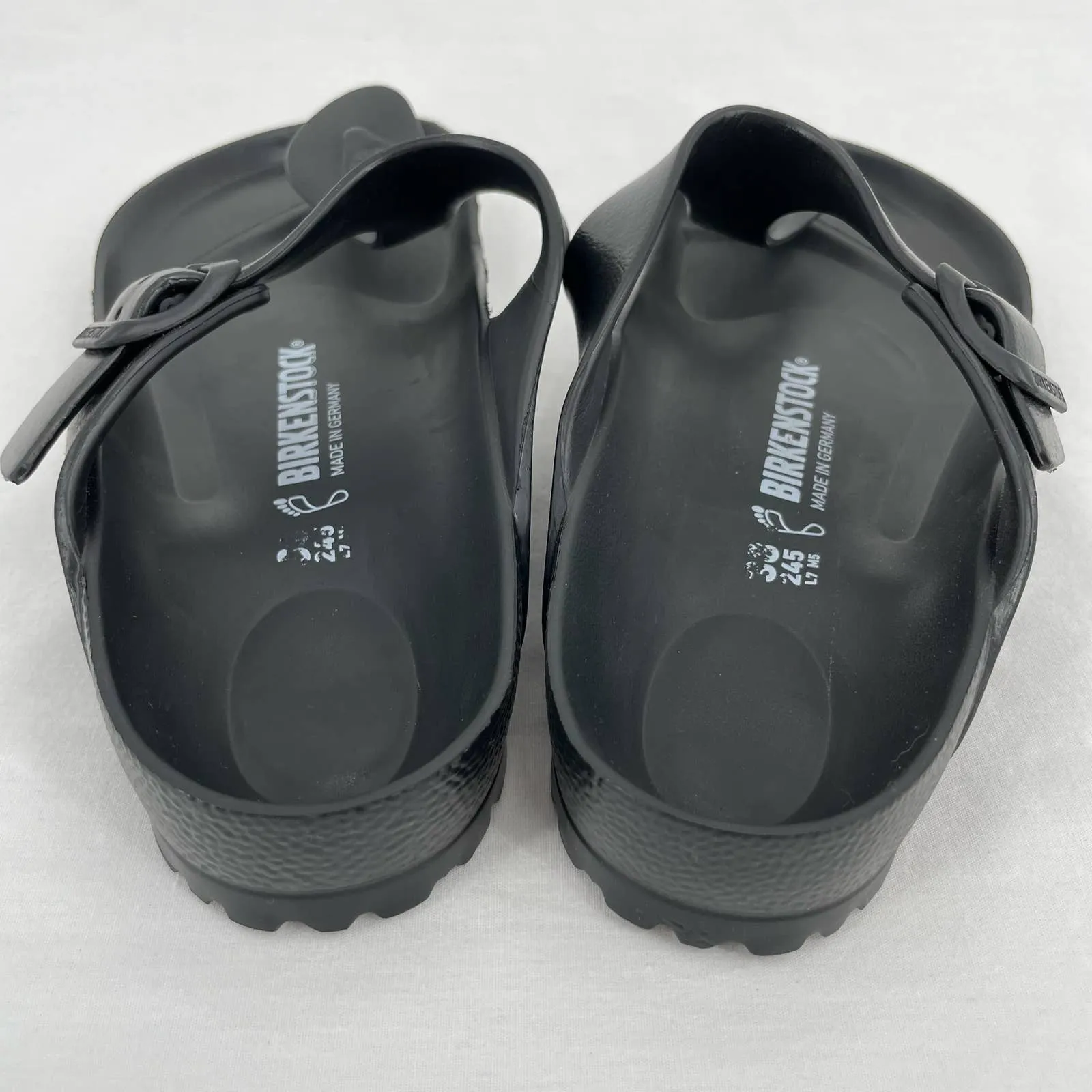 Birkenstock Gizeh Essentials EVA Solid Black Classic Thong Style Sandals Size EU 38