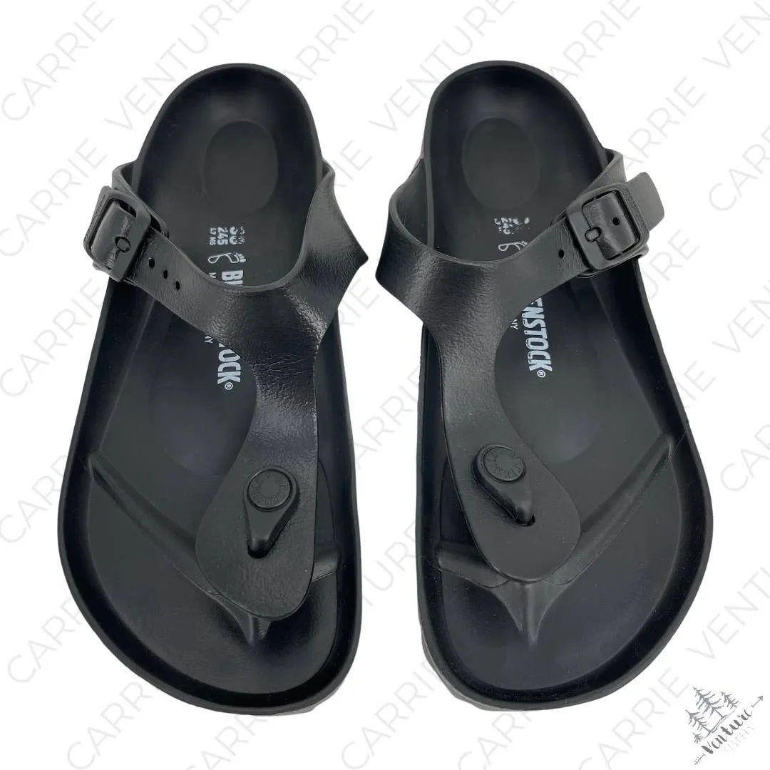 Birkenstock Gizeh Essentials EVA Solid Black Classic Thong Style Sandals Size EU 38