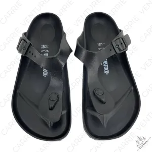 Birkenstock Gizeh Essentials EVA Solid Black Classic Thong Style Sandals Size EU 38