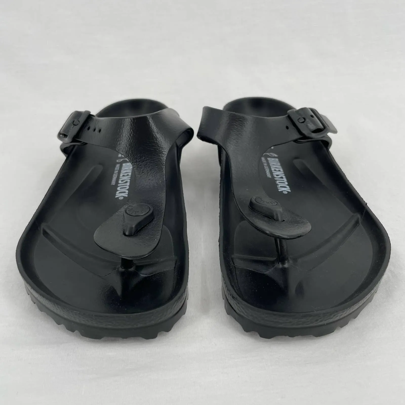Birkenstock Gizeh Essentials EVA Solid Black Classic Thong Style Sandals Size EU 38