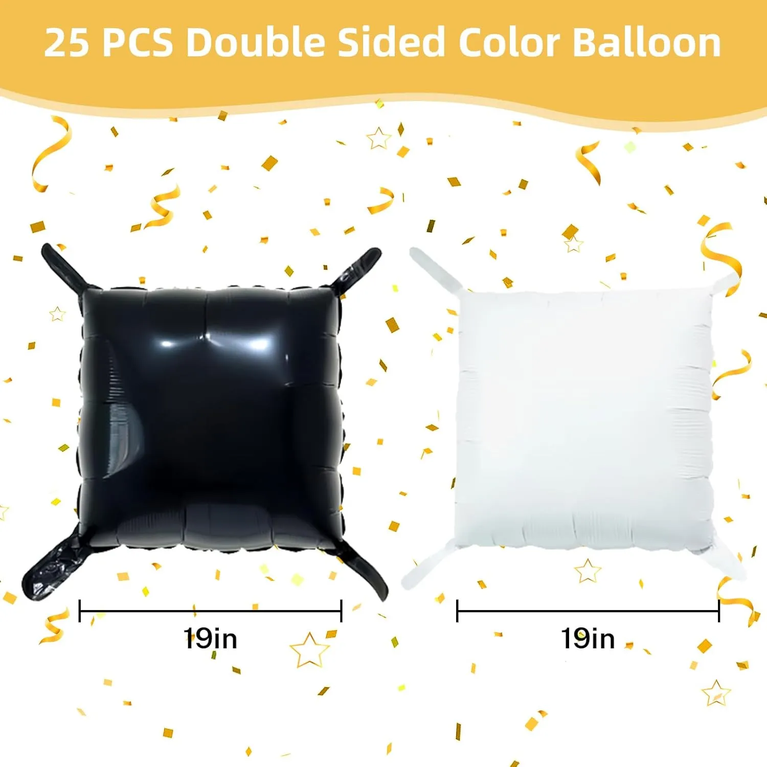 Black and White Square Foil Balloon Wall, 25 PCS Double Sided Checkered Mylar Balloons Flat Square Balloon Backdrop for Checkerboard Racing Themed Birthday Party Background Decoration
