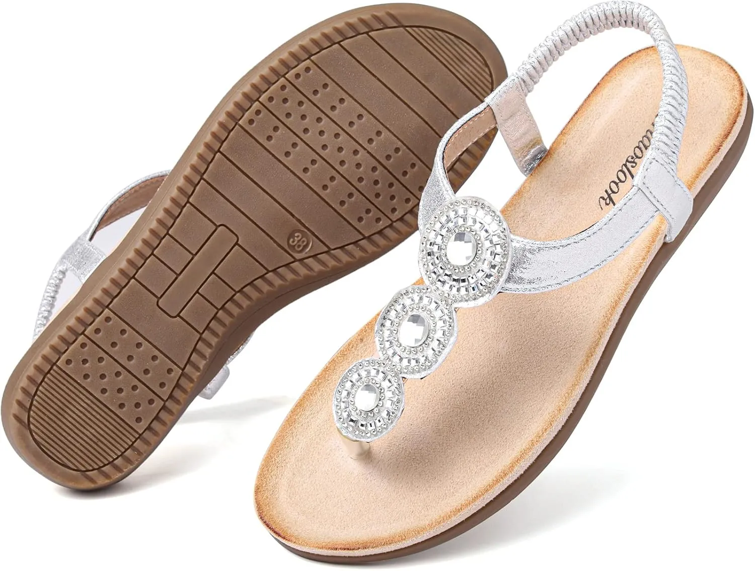 Bohemian Dress Sandals Womens Casual Flats Sandals Comfortable Ankle Strap Summer Boho Thong Sandals