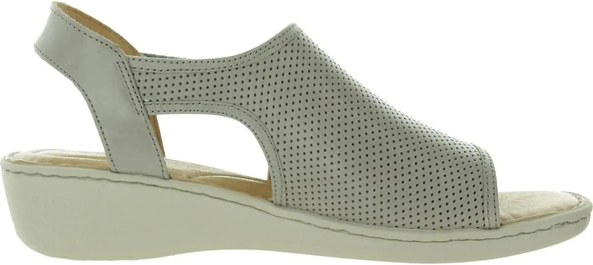 BORN Womens Perforated Leather Wedge Sandals