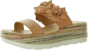 BORN Womens Solid Leather Wedge Sandals