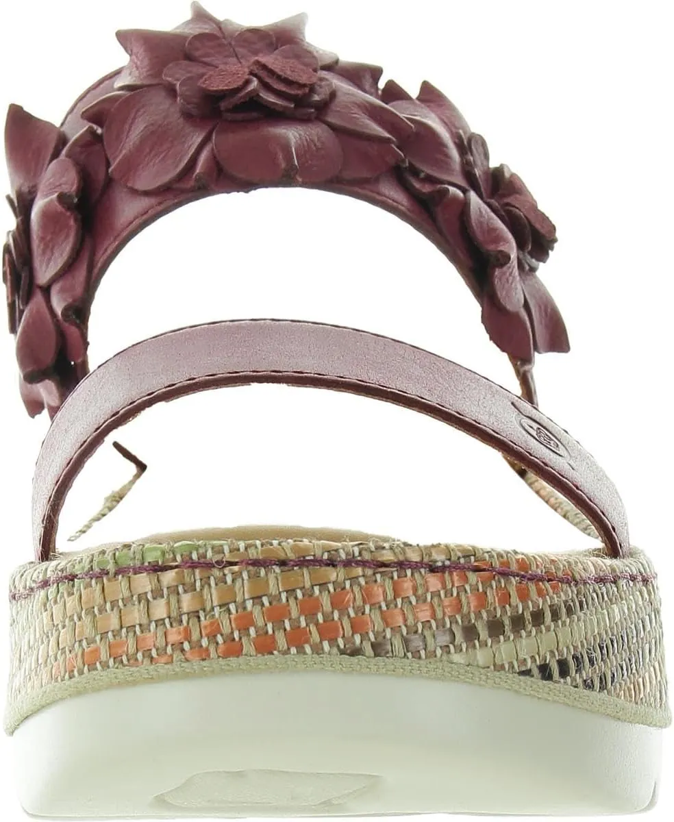 BORN Womens Solid Leather Wedge Sandals